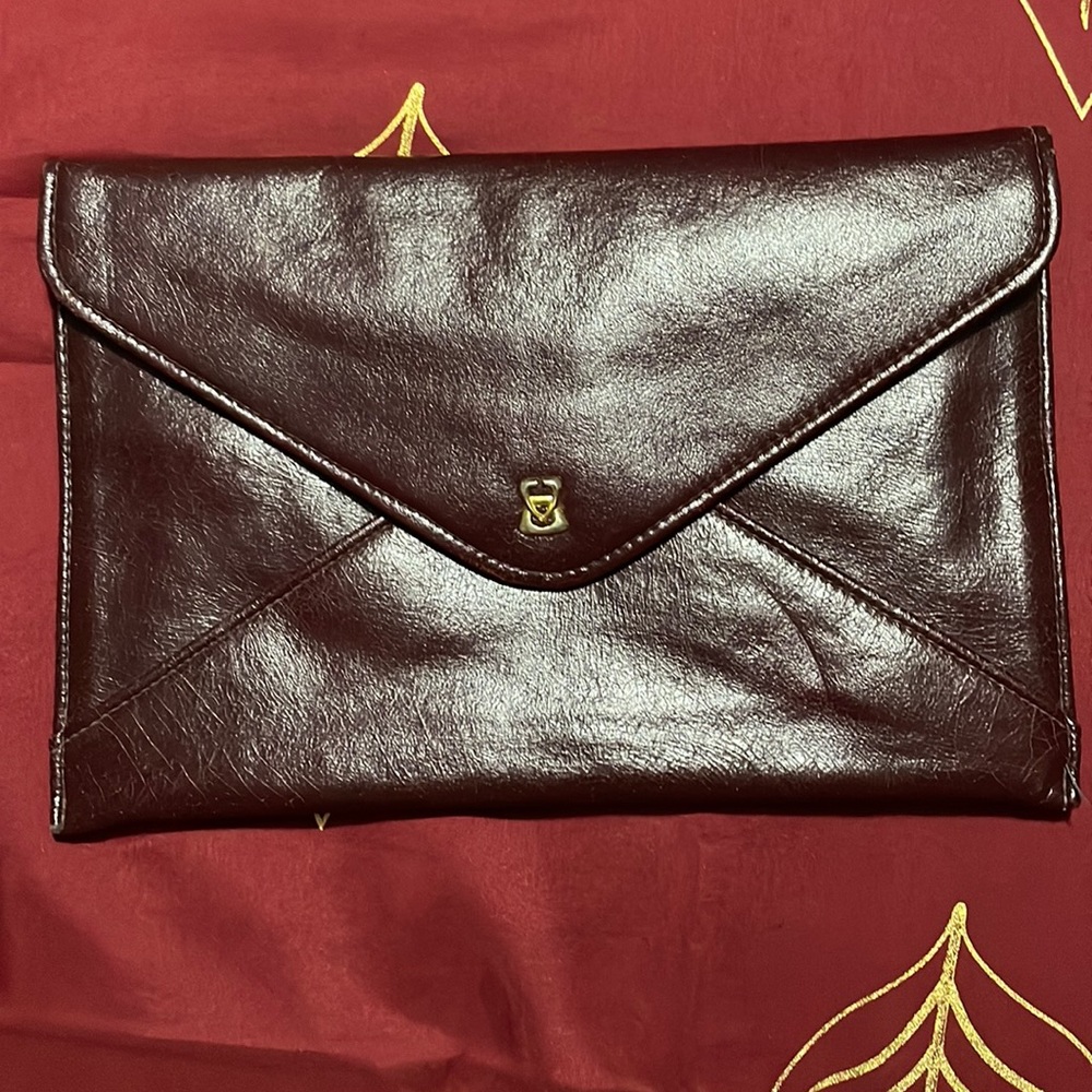 Faux leather clutch